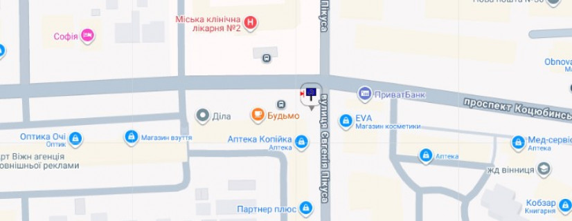 Скроллер A в Виннице, 2.3x3.14  Коцюбинського просп., 9 - Папаніна вул. - 654625 схема
