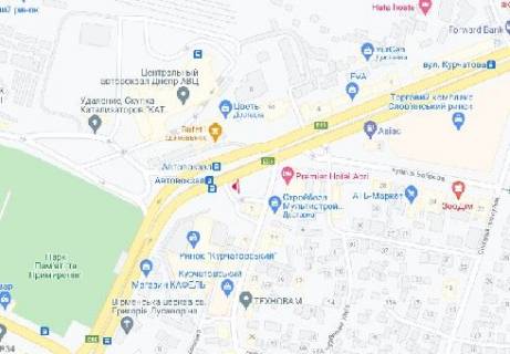 Видеоборд A в Днепр (Днепропетровск), 2.3x3.14  128-ї Бригади Тероборони (Курчатова) вул., 5 (розширення 480х336) - 615966 схема