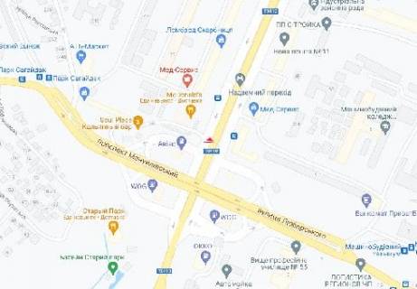 Видеоборд A у Дніпро (Дніпропетровськ), 2.3x3.14  Слобожанський (Газети Правда) пр.. (Укр. Пошта), (розширення 480х336) - 615971 схема