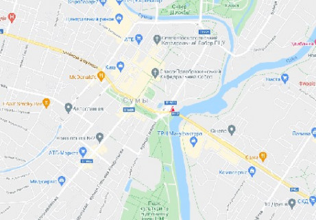 Видеоборд A в Сумах, 2.3x3.14  Харківська вул. - Героїв Сумщини вул. (Героїв Сталінграда вул.) (розширення 480х336) - 616737 схема
