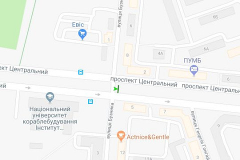 Призма A в Николаеве, 3x6  Центральний просп. (Леніна просп.) - Бузника вул., (призма) (ліва) - 128332 схема