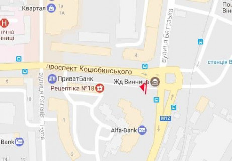 Скроллер A в Виннице, 2.3x3.14  Коцюбинського просп. - Привокзальна вул. - 654653 схема