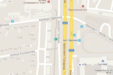 Citylight A in Vasylivka, 1.2x1.8  Gagarina prosp., 244 (zupinka) scheme