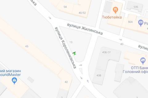 Бэклайт A в Киеве, 1.2x1.8  Короленківська вул., ./вул.Тарасівська (у напрямку вул.Жилянськой) схема