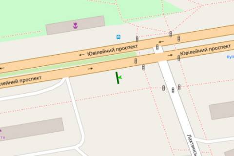 Билборд B в Запорожье, 3x6  Ювілейний просп. - Лахтинська вул. схема