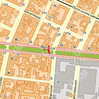 Бэклайт B в Николаеве, 1.2x1.8  Центральний просп. (Леніна просп.) - Мала Морська вул., (№2) схема