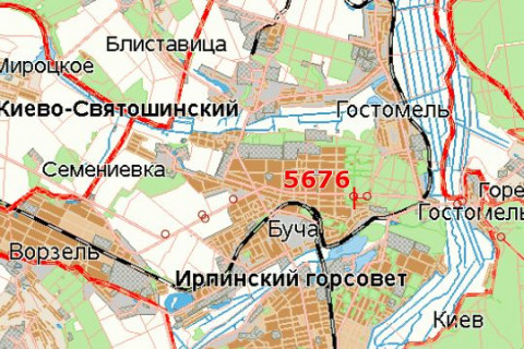 Билборд B в Запорожье, 3x6  Київ - Ковель, 12км+200м від Києва (Буча, Варшавская трасса, в'їзд в Бучу) схема