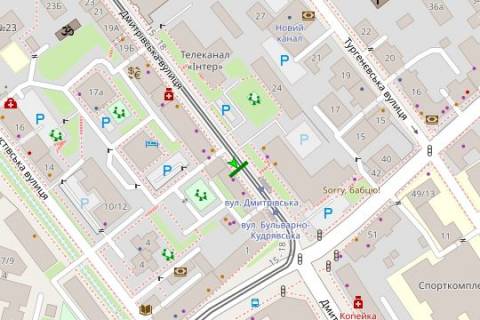 Бэклайт A в Киеве, 1.2x1.8  Дмитрівська вул., 3-7 схема