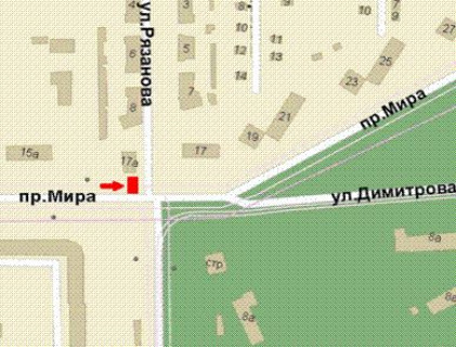 Бэклайт B в Кривом Роге, 1.2x1.8  Миру просп. - Святогеоргіївська вул., 1 схема