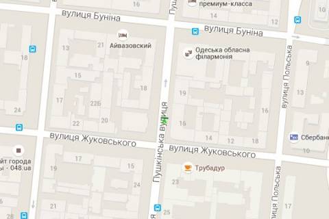 Нестандарт A в Одессе, 1.2x1.8  Італійська вул. (Пушкінська). - Святослава Караванського вул. (Жуковського). (остановка) схема
