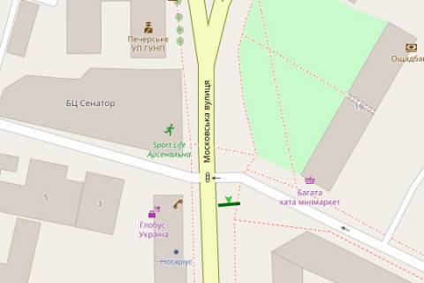 Citylight B in Kyiv, 1.2x1.8  Moskovs'ka st., 37/2 scheme