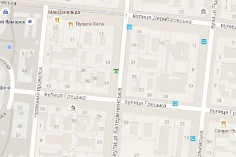 Ситилайт A в Одессе, 1.2x1.8  Європейська вул. (Катерининська)., 18 схема