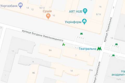 Ситилайт B в Киеве, 1.2x1.8  Богдана Хмельницького вул., 9 схема