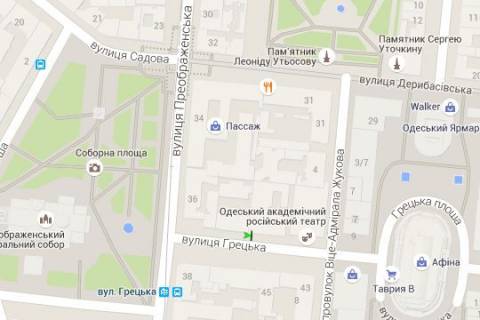 Ситилайт B в Одессе, 1.2x1.8  Грецька вул., 50 схема