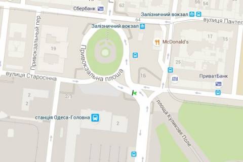 Бэклайт B в Одессе, 1.2x1.8  Привокзальна пл. - Середньофонтанська вул. схема