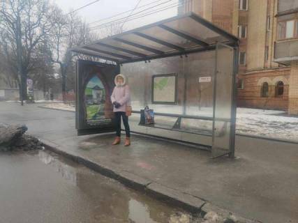 Билборд A в Васильевке, Нестандарт  Пушкінська вул. - Студентська вул., (зупинка) №1 (брендування) фото 1