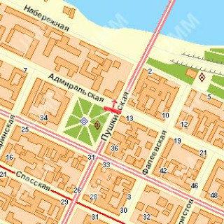Бэклайт A в Николаеве, 1.2x1.8  Аркасівська вул. (Пушкінська) . - Адміральська вул. схема