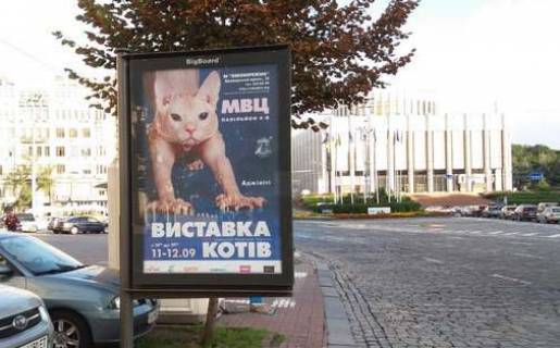 Ситилайт B в Киеве, 1.2x1.8  Михайла Грушевського вул., 4 (№1): Європейська пл.; готель "Дніпро"  фото 1
