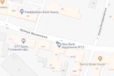Бэклайт B в Киеве, 1.2x1.8  Жилянська вул., 41  схема