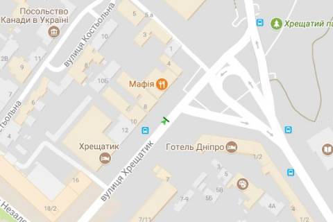 Беклайт B у Києві, 1.2x1.8  Хрещатик вул., 8 (вихід з підземного переходу, банк "Хрещатик") схема