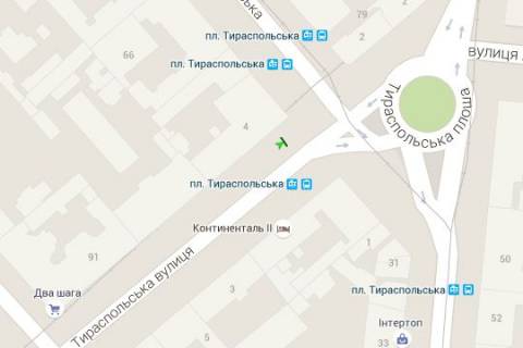 Бэклайт B в Одессе, 1.2x1.8  Тираспольська вул., 2 - Тираспольська пл. - Ніжинська вул. схема