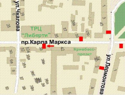 Беклайт B у Кривому Розі, 1.2x1.8  Поштовий просп., 36 схема