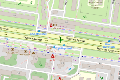 Бэклайт A в Львове, 2.3x3.14  Наукова вул., 64а (до вул. Кульпарківська) схема