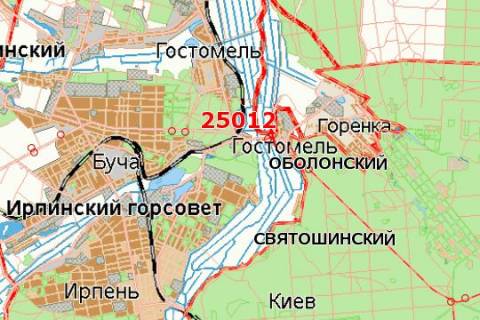 Билборд B в Киеве Київ - Ковель, 10км+000м від Києва  (Гостомель) (в напр. Києва) схема
