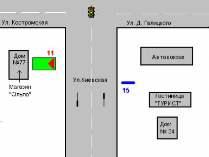 Сiтiлайт A у Рівному, 1.2x1.8  Київська вул., 77-а схема