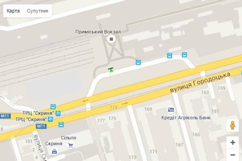 Бэклайт A в Львове, 1.2x1.8  Городоцька вул., 175 (ПОЛІТИКА НІ) схема