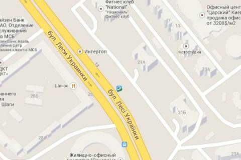 Ситилайт B в Киеве Лесі Українки бульв., 21-А - Українки Лесі пл., __зупинка громадського транспорту схема
