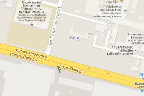 Билборд B в Киеве просп. Берестейський (Перемоги)., : завод "Більшовик", навпроти ст. метро "Шулявська"; №2  (в напр. ст.метро "Нивки") схема