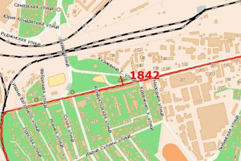Билборд A в Васильевке, 3x6  Городоцька вул. - Кузневича Г. вул. (від центру) схема