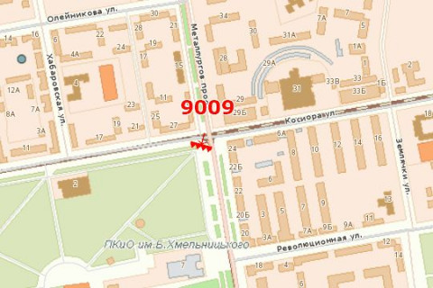 Призма A в Васильевке Металургів просп. - Соборності вул. (призма) - 427277 схема