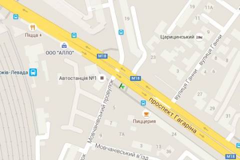 Бэклайт B в Васильевке, 2.3x3.14  Гагаріна просп. - Мовчанівський пров. схема