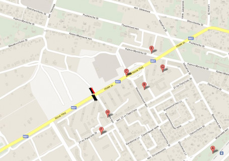 Билборд A в Запорожье, 3x6  Київ - Ковель, 15км+950м (Нове шосе-Польова вул.) (Буча, Варшавская трасса, у напрямку  Бородянки) схема