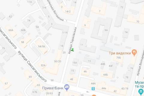 Ситилайт B в Киеве, 1.2x1.8  Тарасівська вул., 11 схема