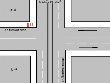 Бэклайт A в Николаеве, 1.2x1.8  Маріупольська вул., 31 - Марка Кропивницького вул. (Потьомкінська)  схема