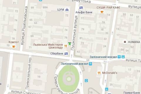 Ситилайт A в Одессе, 1.2x1.8  Італійська вул. (Пушкінська)., 76 схема