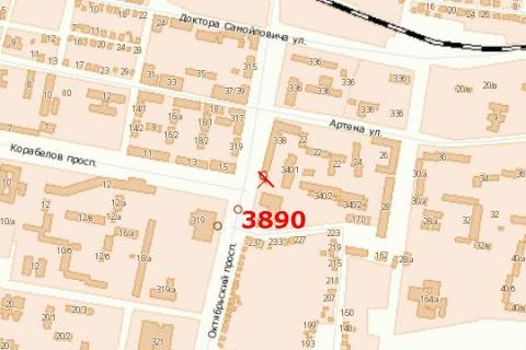 Билборд A в Васильевке, 3x6  Богоявленський просп. (Жовтневий просп.) - Корабелів просп. схема