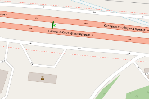 Ситилайт A в Киеве, 1,2х1,8  Саперно-Слобідська вул., напроти заправки "WOG" розподілювачі №2 (в напрямку Науки просп.) схема