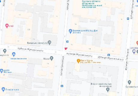 Видеоборд A в Одессе, 2.3x3.14  Італійська вул. (Пушкінська). — Святослава Караванського вул. (Жуковського) - 665485 схема