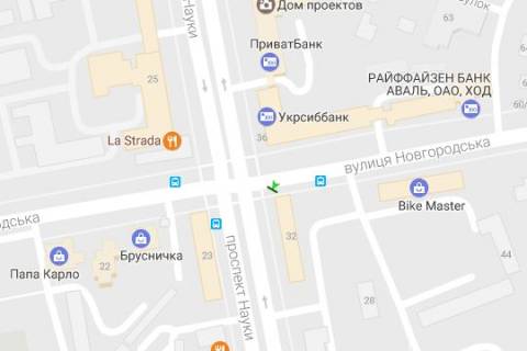 Скроллер B в Васильевке Науки просп. (Леніна просп.) - Новгородська вул., №1 - 426080 схема