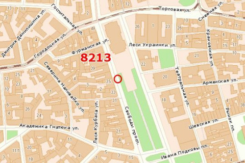 Беклайт A у Василівці, 1.2x3.6  Свободи просп., 33 схема