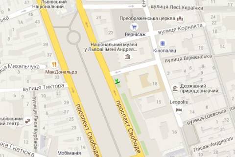 Бэклайт B в Львове, 1.2x1.8  Свободи просп., 18 схема