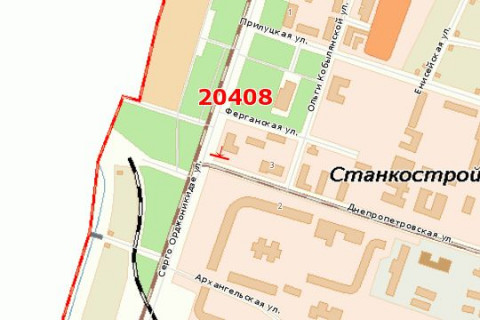 Билборд B в Краматорске Олекси Тихого вул. (Серго Орджонікідзе вул.) - Дніпровська вул. (Дніпропетровська вул.) схема