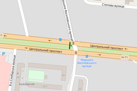 Призма A в Васильевке, 3x6  Центральний просп. (Леніна просп.) - Маршала Василевського вул., (призма) - 454767 схема