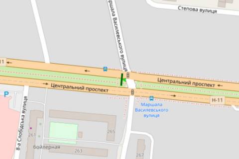 Призма A в Николаеве, 3x6  Центральний просп. (Леніна просп.) - 9 Слобідська вул. (Маршала Василевського) ., (призма) - 62891 схема