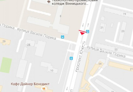 Призма A в Виннице, 3x6  Юності просп., 8 - Василя Порика вул. (Порика Василя вул.) - 661293 схема