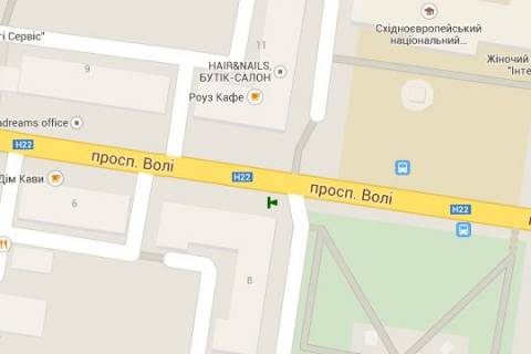 Бэклайт B в Луцке, 1.2x1.8  Волі просп., 8 схема